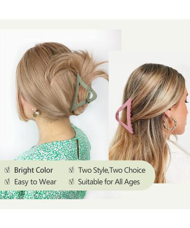6PCS Large Triangle Hair Claw Clips for Women, Strong Hold Matte Hair Jaw Clips for Thick & Thin Hair - Cute 90's Hair Accessories with Gift Box - Buy Online on GoSupps.com