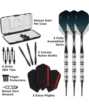 Viper Diamond 90% Tungsten Soft Tip Darts Set - 18g Black Rings & Flights - Storage/Travel Case Included - Buy Online on GoSupps.com