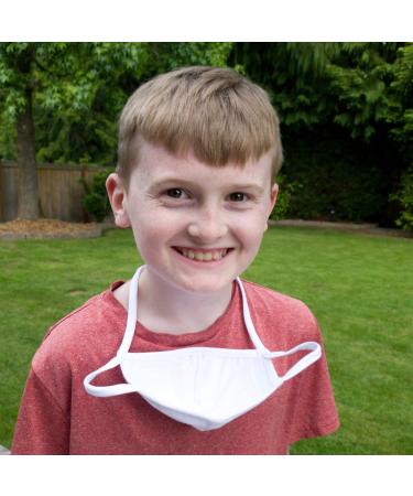 Buy Buttonsmith White Youth Cotton Adjustable Face Mask | Ages 6-12 | Made in USA | International Shipping Available - Buy Online on GoSupps.com