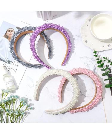 Beaded Faux Pearl Headband Set - Bridal Wedding Hair Accessories for Women - Buy Online on GoSupps.com