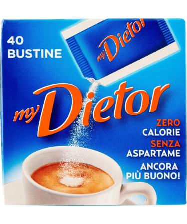 6x My Dietor Dolcificante Sweetener 32g Italian 0 kcal 40 sachets sugar substitute