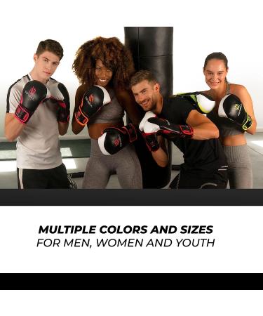 Sanabul Essential Gel Boxing Kickboxing Gloves 16 oz - Unisex AllBlack Design - Buy Online on GoSupps.com