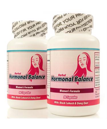 Nutrisalud Products Balance Hormonal. Suplemento Natural para balancear las hormonas femeninas. Set de 2 frascos con 90 capsulas CADA uno. Tratamiento para 3 Meses. 100% Natural