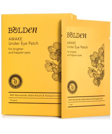 BOLDEN AWAKE Under Eye Patch | Eye Treatment for Dark Circles and Puffiness with Niacinamide  Alpha-Arbutin  and Tranexamic Acid | 10 Pairs - Buy Online on GoSupps.com
