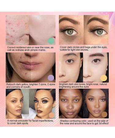 6 in 1 Color Corrector Palette for Dark Circles & Redness - Full Coverage Concealer Kit - Buy Online on GoSupps.com