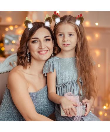 2 Pairs Christmas Hair Clip - Christmas Reindeer Antlers Headdress Cute Reindeer Antlers Ears Hairpins Christmas Party Hair Accessories for Girls Women - Buy Online on GoSupps.com