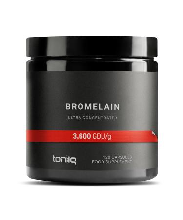 Ultra High Strength Non-GMO Bromelain Capsules - 3600 GDU/Gram - Highly Concentrated and Bioavailable - 500mg Formula - 120 Veggie Capsules