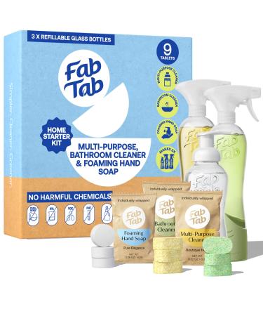 Home Starter Kit - Natural Cleaning Products - Household Cleaners - All-Purpose Cleaner Tablets - Plant-Based Plastic-Fee - No Harsh Chemicals | Cleaning Kit