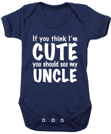 Hippowarehouse If you think I'm cute you should see my uncle baby vest bodysuit (short sleeve) boys girls