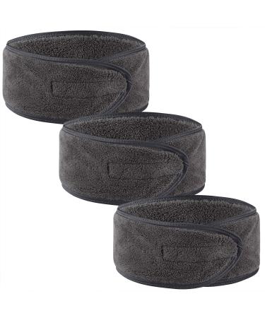 SINLAND Spa Headband 3 Pack - Soft Women Hair Band for Facial Washing, Makeup, Shower - 3.5x25.2 Inch - dgrey - Buy Online on GoSupps.com
