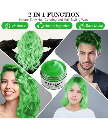 4.23 oz Green Temporary Hair Tint - Unisex Instant Color Cream Mud | 120g Hair Wax for Party Cosplay Halloween & Christmas - Buy Online on GoSupps.com