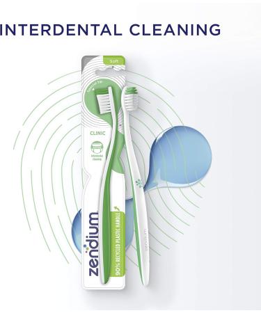 Zendium Clinic Soft Toothbrush Eco-Friendly 90% Recycled Plastic Gentle Cleaning for Interdental Spaces - Buy Online on GoSupps.com