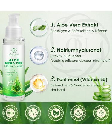 Pure Aloe Vera Gel for Dry Skin & Sunburn | 100% Natural Moisture Cream - 100ml Portable After Sun Lotion - Buy Online on GoSupps.com