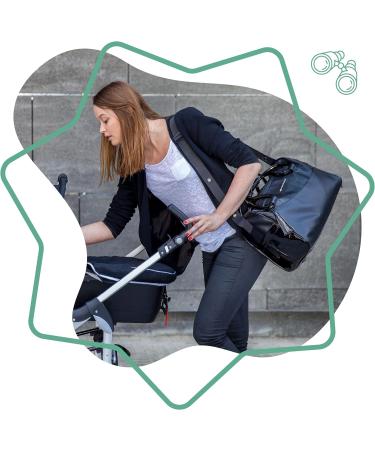 Badabulle Glossy Changing Bag - Stylish Black Baby Nappy Bag for Pram - Buy Online on GoSupps.com