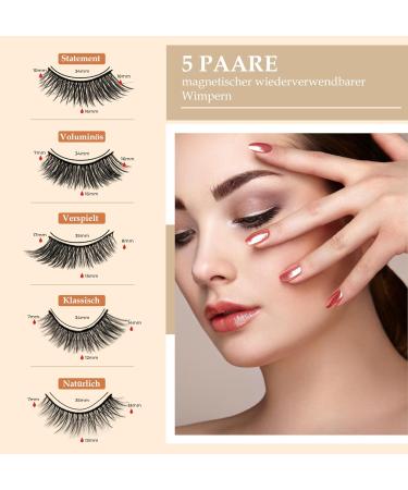 Shop Hypnotic Eyes Magnetic Eyelashes Set - 5 Pairs 3D Natural Look with Eyeliner & Pliers | Reusable Handmade Beauty - Buy Online on GoSupps.com