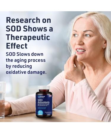 SOD Antioxidants Supplement for Healthy Aging - 400mg Superoxide Dismutase L-Arginine Vitamins A & E - Immune Support - 120 Capsules - Buy Online on GoSupps.com