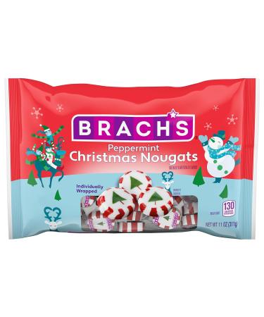 Brach's Christmas Holiday Peppermint Nougat Candy, Christmas Stocking Stuffer Candy, Holiday Classic Flavor, 11 oz Bag