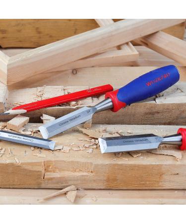 WORKPRO 3-piece Wood Chisel Set  Cr-V Construction  Bi-Material Soft Grip with Hammer End for Woodworking  Carving - Buy Online on GoSupps.com