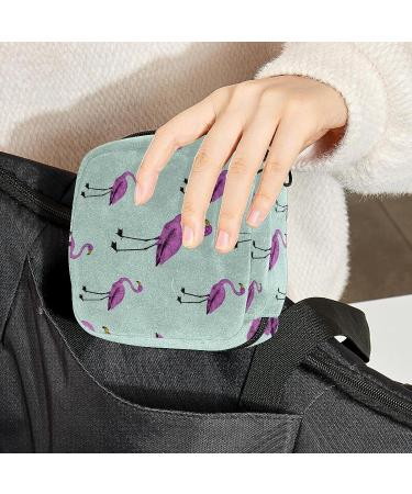 Flamingo Period Pouch - Portable Tampon Storage Bag | Feminine Product Organizer for Teens - Multicoloured - Buy Online on GoSupps.com