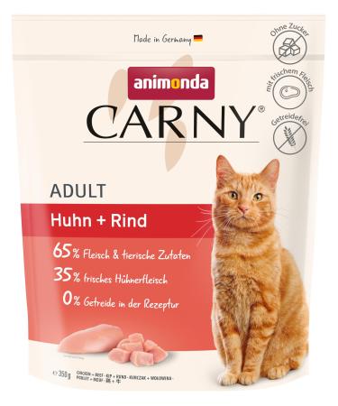 Animonda carny cat food adult - dry food cat sugar -free and without grain - with chicken + cattle 350 g chicken + beef 350 g (1 Pack)