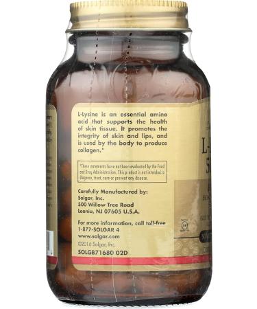 Buy SOLGAR L Lysine 500 mg - Immune Support & Muscle Recovery | 50 CT - International Shipping Available - Buy Online on GoSupps.com