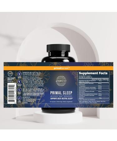 Primal Harvest 2 Pack Primal Sleep 120 Capsules with Valerian Root L-Tryptophan GABA Chamomile and Melatonin 3mg Unflavored 60 Count (Pack of 2) - Buy Online on GoSupps.com