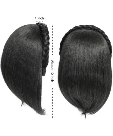 Yamel Natural Black Braid Headband Topper Hairpiece - 12 Inch Clip In Hair Toppers for Women - Buy Online on GoSupps.com
