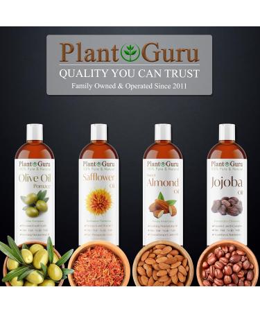 Plant Guru Safflower Oil 8 fl. oz. Cold Pressed 100% Pure & Natural Carrier for Skin Face Body Hair and Cooking. Great for DIY Creams Lotions and Lip Balms. - Buy Online on GoSupps.com