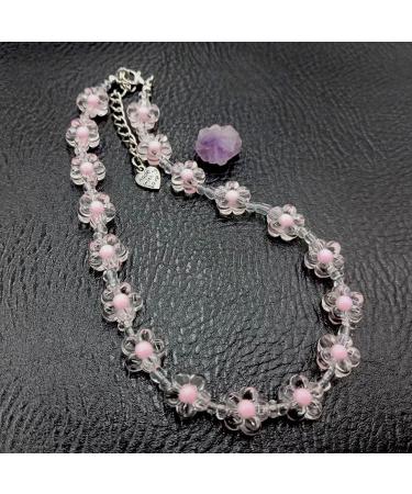 VSilay Colorful Beads Chain Choker Necklace - Trendy Rainbow Flower Neck Jewelry for Fashionable Outfits | International Shipping - Buy Online on GoSupps.com