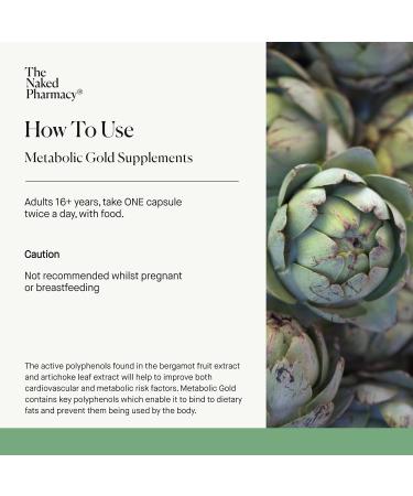 Metabolic Gold Citrus Bergamot Supplement with Artichoke & Baobab | Blood Pressure & Cholesterol Support | Vegan | 60 Capsules - Buy Online on GoSupps.com