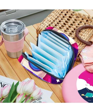 Space Cartoon Rocket Menstruation Pad Bag with Zipper - Stylish Women's Napkin & Tampon Collection Bag - Buy Online on GoSupps.com