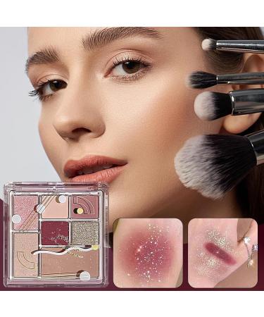 Natural Eyeshadow Palettes - 7 Colors Pigment Eye Shadow Pallete Waterproof Vibrant Colors Shades Cosmetics Glitter Makeup Eyeshadow Palette Rowces No. 04 Temperament Purple Brown - Buy Online on GoSupps.com