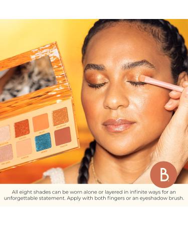 Beauty for Real Golden Hour Eyeshadow Palette - 8 Shades Matte & Shimmer Mango Butter & Vitamin E Infusion - Vegan & Cruelty-Free - Buy Online on GoSupps.com