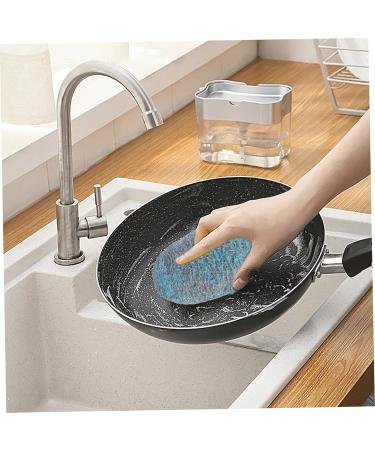 Steel Wool Scrubber 20 PCS Reusable Wire Wool Soap Pads Absorbent Pre-Soaped Scouring Pad for Household Cleaning Kitchen Dishes & Metal Grills Blue - Buy Online on GoSupps.com