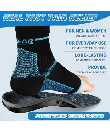 Plantar Fasciitis Relief Kit | Compression Foot Sleeves & Arch Support Insoles for Men & Women | Fast Pain Relief & All-Day Comfort - Buy Online on GoSupps.com