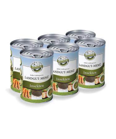 Bellfor Landgut-Menü Hypoallergenic Wet Food with Insects Grain-Free for Dogs 6 x 400 g, ideal for Dogs with kidney problems