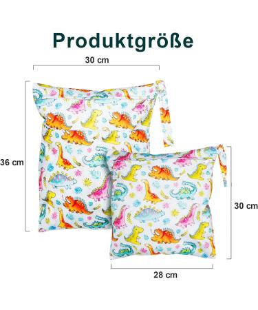 Loscarol 2-Piece Wetbag Set | Personalized Hand-Painted Diaper Bags for Kindergarten | Large & Small Sizes for Cloth Diapers - Buy Online on GoSupps.com