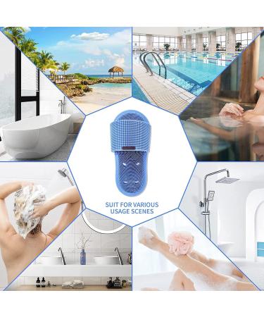 Buy Petalum Silicone Shower Sandals - Non-Slip Massage Foot Brush with Suction Cups | Deep Cleaning & Cornea Peeling | One Size - Blue - Buy Online on GoSupps.com