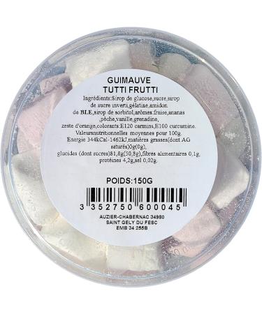 AUZIER CHABERNAC - Tradition confectionery - Marshmallow packaged in a jar: (Lot 1 Pot 150 g Tutti Frutti: Strawberry pineapple peach vanilla grenadine.) - Buy Online on GoSupps.com