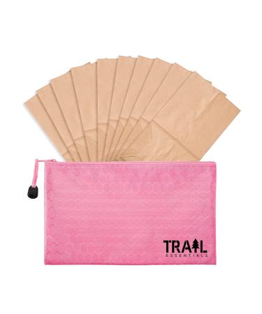 Trail Essentials Feminine Disposal Paper Bags - 100 Paper Bags for Sanitary Hygienic Discreet Disposal for Tampons Pads and Liners (Pink)