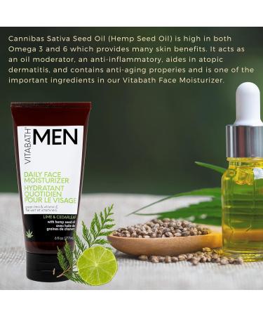 Vitabath Men's Reviving Face Cream - Hydrating Skincare for Dry Skin Reduces Wrinkles & Fine Lines - Lime & Cedarleaf - 6 fl oz - Buy Online on GoSupps.com
