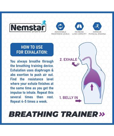 Nemstar Breathing Exercise Device Lung Exerciser Device for Expiratory Inspiratory Muscle Trainer for Lung Capacity Respiratory Therapy Lung Breathing Exerciser for Training Inhale Health o2 Trainer - Buy Online on GoSupps.com