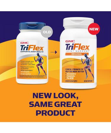 GNC TriFlex Joint Bone & Cartilage Health Supplement Clinical Strength Glucosamine & Chondroitin MSM Supports Mobility Flexibility & Comfort 120 Caplets - Buy Online on GoSupps.com