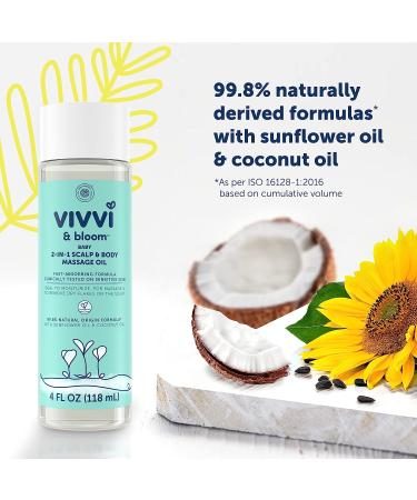 VIVVI & BLOOM Gentle Baby Massage Oil - 2-in-1 Formula for Scalp & Body - Hypoallergenic - 4 fl. Oz - Buy Online on GoSupps.com