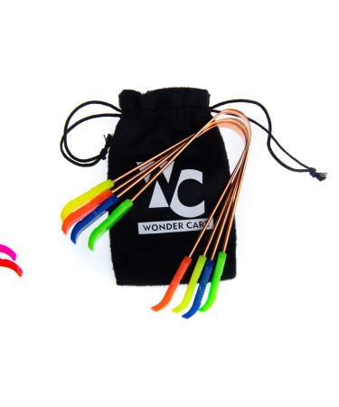 Wonder Care - Yurveda tongue cleaner made of copper |Colored tongue cleaner to relieve bad breath of Ayurvedic tongue cleaners (4 pieces) Set of 4