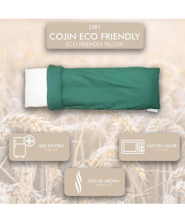 Lamarous Warming Pillows - 48x15 cm 100% Cotton Thermal Pillows with Wheat & Lavender Seeds for Neck & Colic Relief | Washable Cover Heat & Cold Therapy Green - Buy Online on GoSupps.com