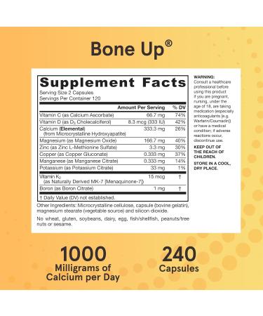 Jarrow Formulas Bone-Up - 240 Capsules for Strong Bones & Joint Support - Buy Online on GoSupps.com