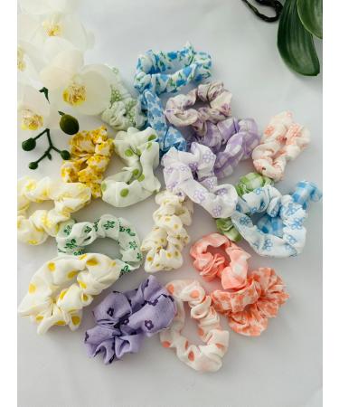 Generic Floral Hair Scrunchies 20 Pieces for Girls Woman Multicolour Ponytail Elastics Hair Bands Hair Ties Hair Holders Hair Bobbles Scrunchie Hair Wrap. - Buy Online on GoSupps.com
