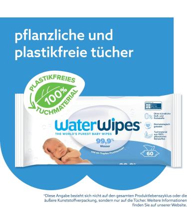 Waterwips Plastic-Free Cleaning Towels for Babies | 240 Pieces (4 Packs) | 99.9% Water-Based Gentle on Sensitive Skin - Buy Online on GoSupps.com