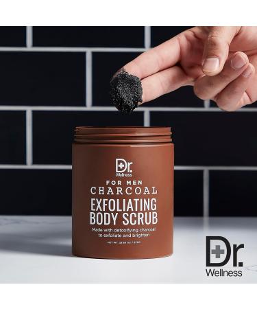 Dr. Wellness Body Scrub for Men | Ultimate Charcoal Exfoliating Wash | 23 oz | All Skin Types - Buy Online on GoSupps.com